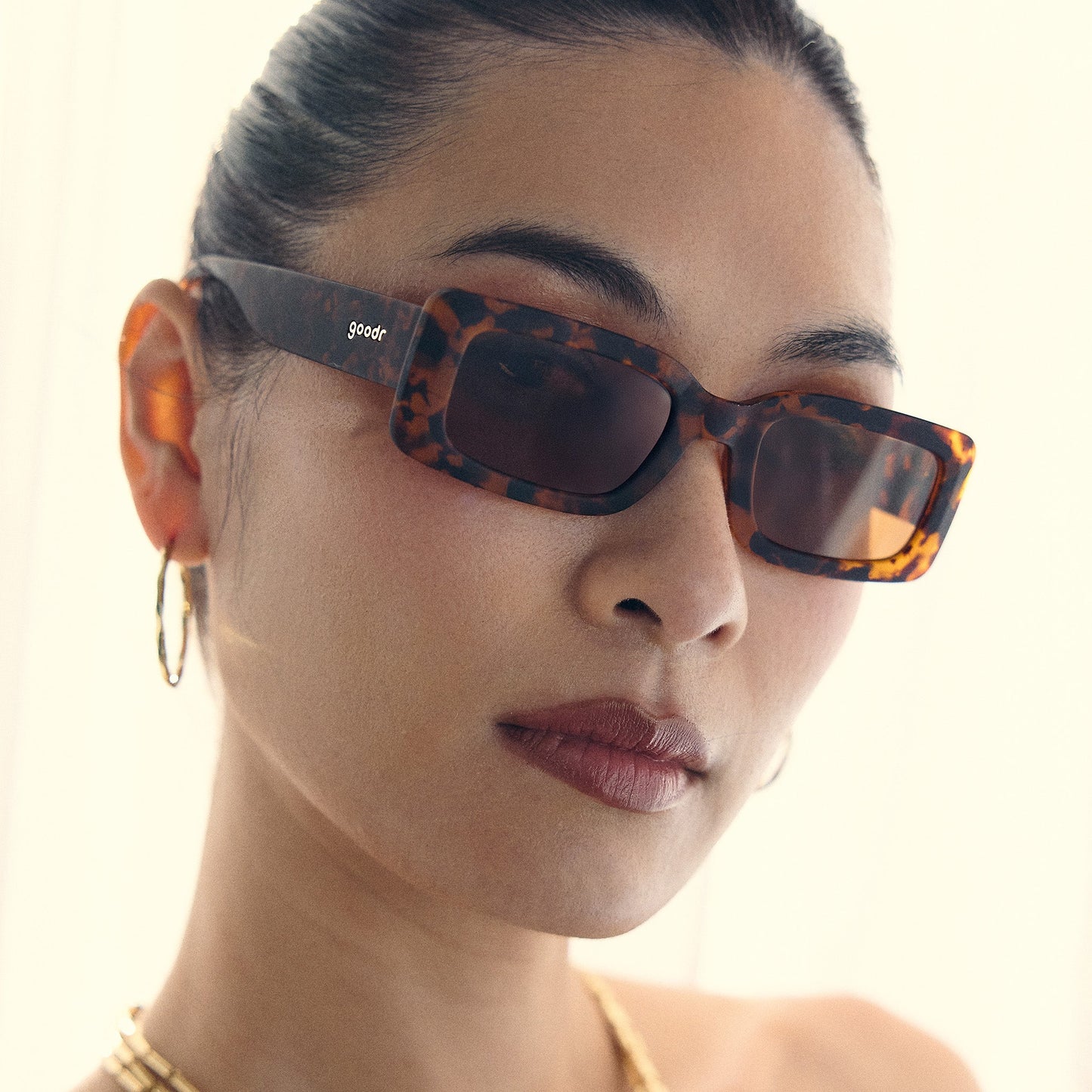 Tortoiseshell Rectangle Sunglasses - Came Here to Be Seen Tortoiseshell | Goodr