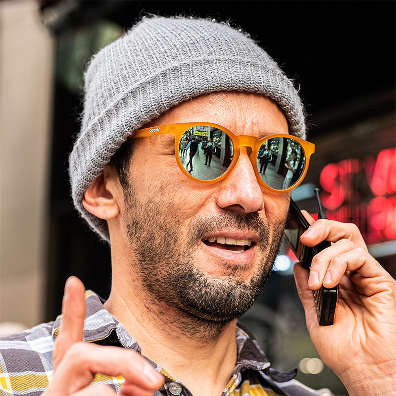 Orange Round Sunglasses - Freshly Baked Man Buns Dark Yellow | Goodr