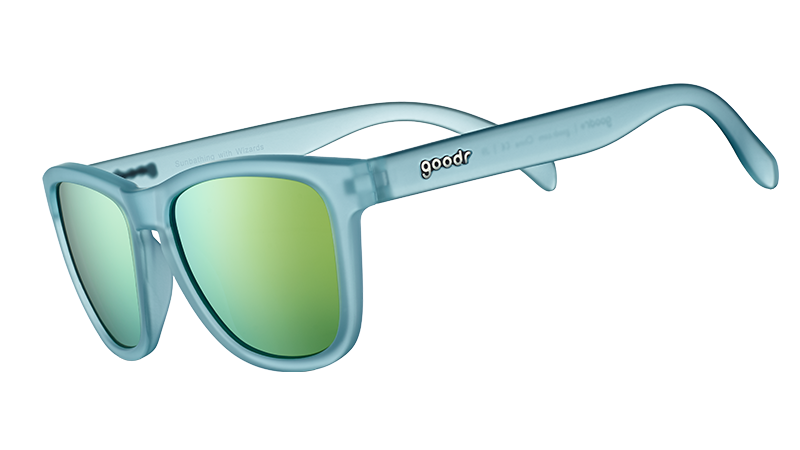 Blue and Gold Sunglasses - Sunbathing With Wizards Light Blue | Goodr