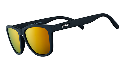 Amber Lens Sunglasses - Whiskey Shots With Satan Black | Goodr