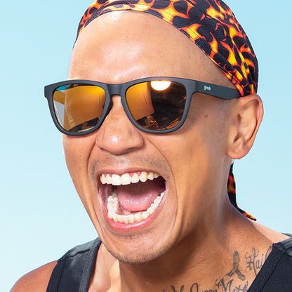 Amber Lens Sunglasses - Whiskey Shots With Satan Black | Goodr