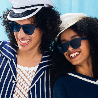 Navy Blue Sunglasses - Drinks Seawater, Sees Future Navy | Goodr