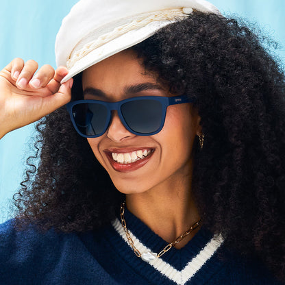 Navy Blue Sunglasses - Drinks Seawater, Sees Future Navy | Goodr
