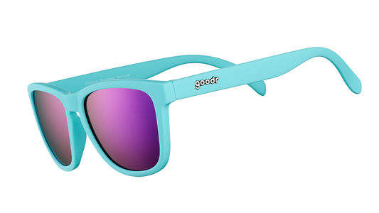 Teal and Purple Sunglasses - Electric Dinotopia Carnival Teal | Goodr