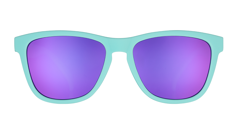 Teal and Purple Sunglasses - Electric Dinotopia Carnival Teal | Goodr