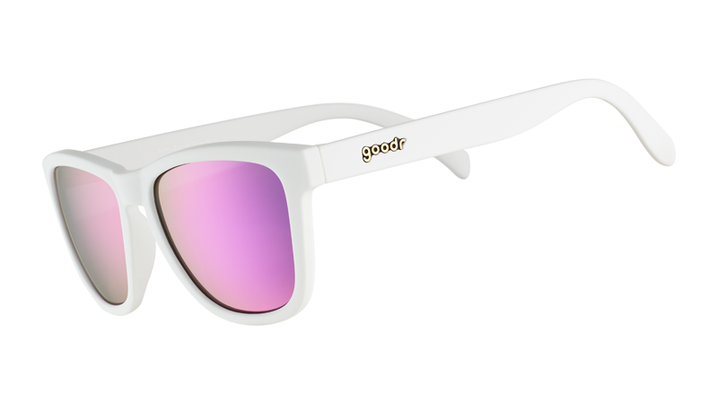 White and Purple Sunglasses - Side Scroll Eye Roll White | Goodr