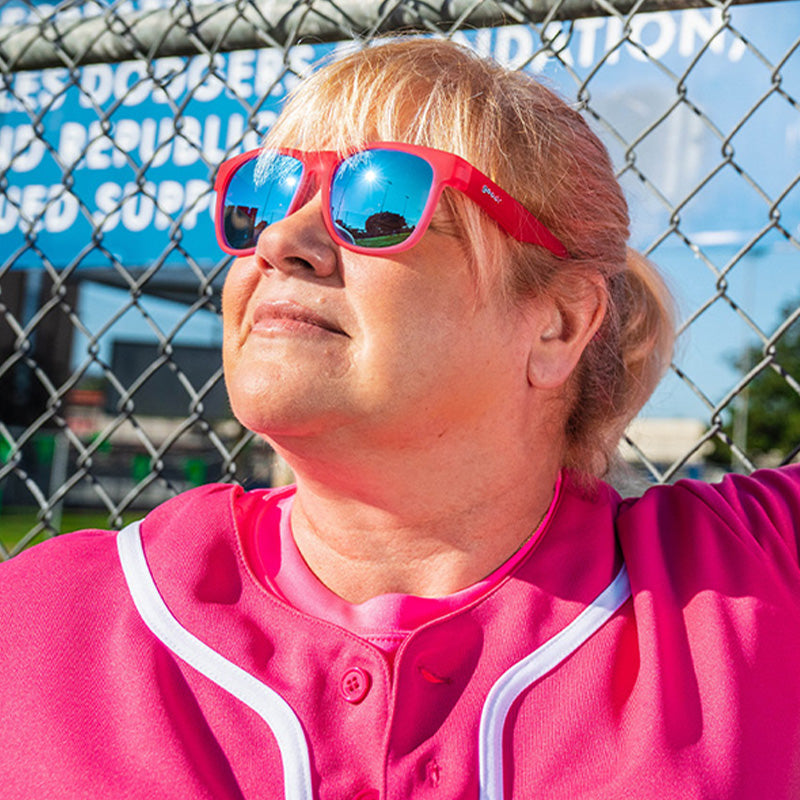 Big Pink Sunglasses - Do You Even Pistol, Flamingo Pink | Goodr