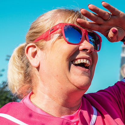 Big Pink Sunglasses - Do You Even Pistol, Flamingo Pink | Goodr