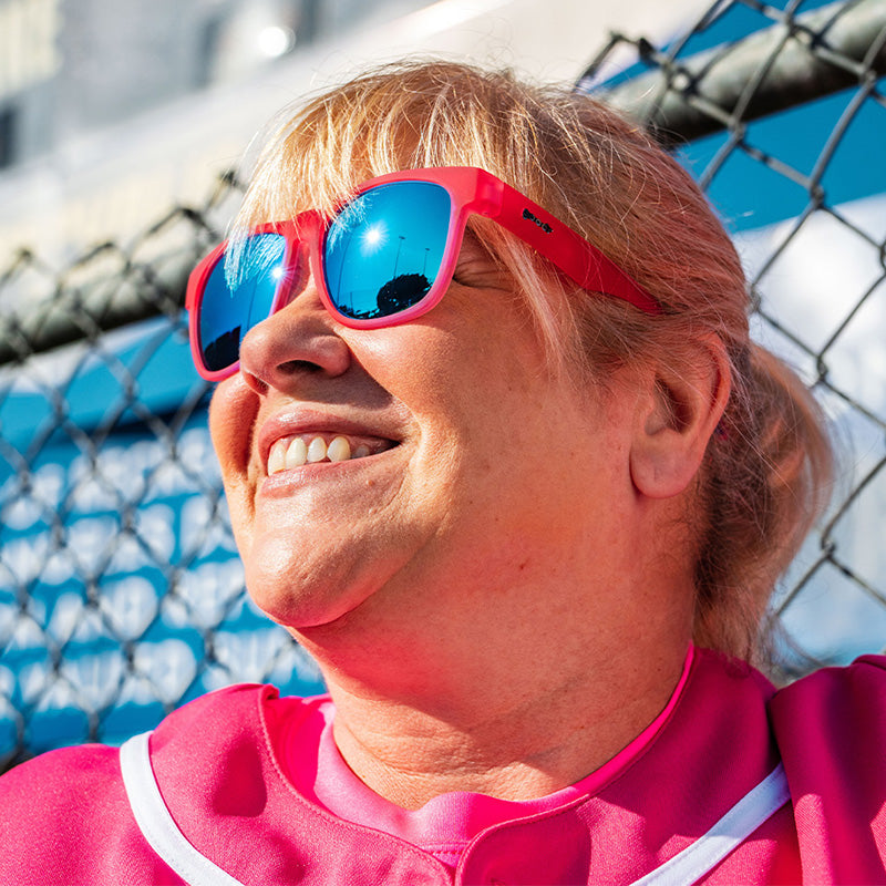 Big Pink Sunglasses - Do You Even Pistol, Flamingo Pink | Goodr
