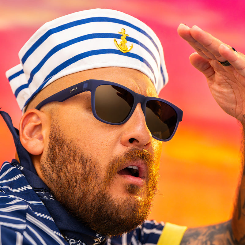 Blue & Yellow Sunglasses: Electric Beluga Boogaloo Navy | Goodr