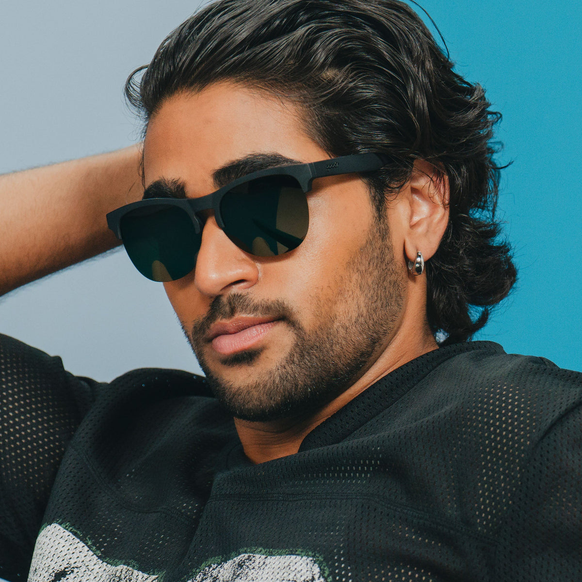 Black Half-Rim Sunglasses - Members Only Misfit Black | Goodr