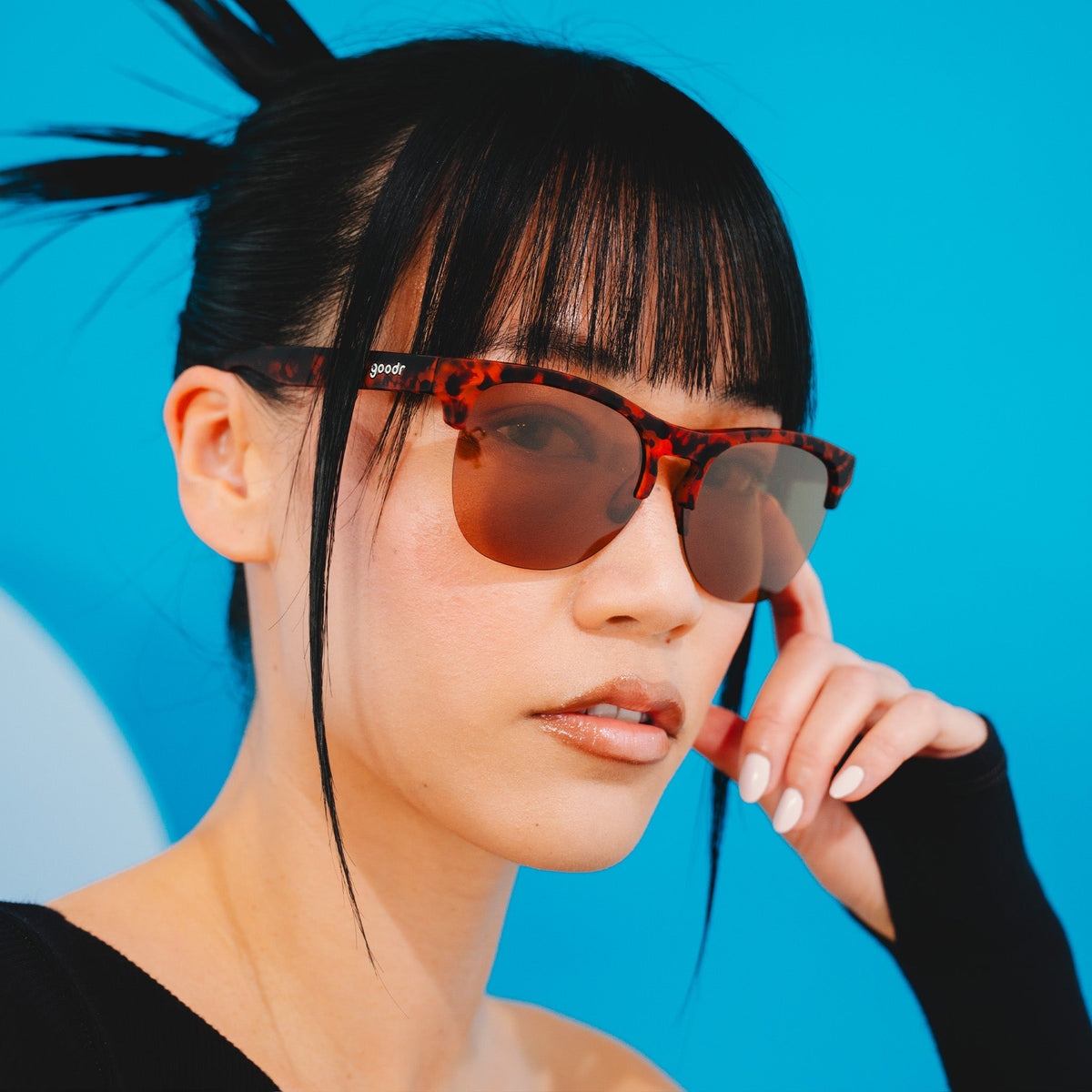 Tortoiseshell Half-Rim Sunglasses - Positively Cosmopolitan Brown | Goodr