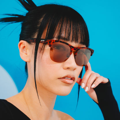 Tortoiseshell Half-Rim Sunglasses - Positively Cosmopolitan Brown | Goodr