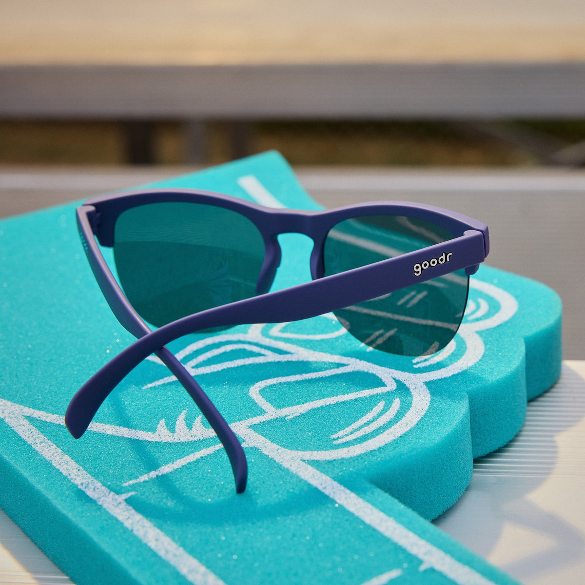 Navy Blue Half-Rim Sunglasses - Full Sail Frenzy Dark Blue | Goodr