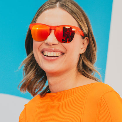 Orange Half-Rim Sunglasses - Château de Maraschino Orange | Goodr