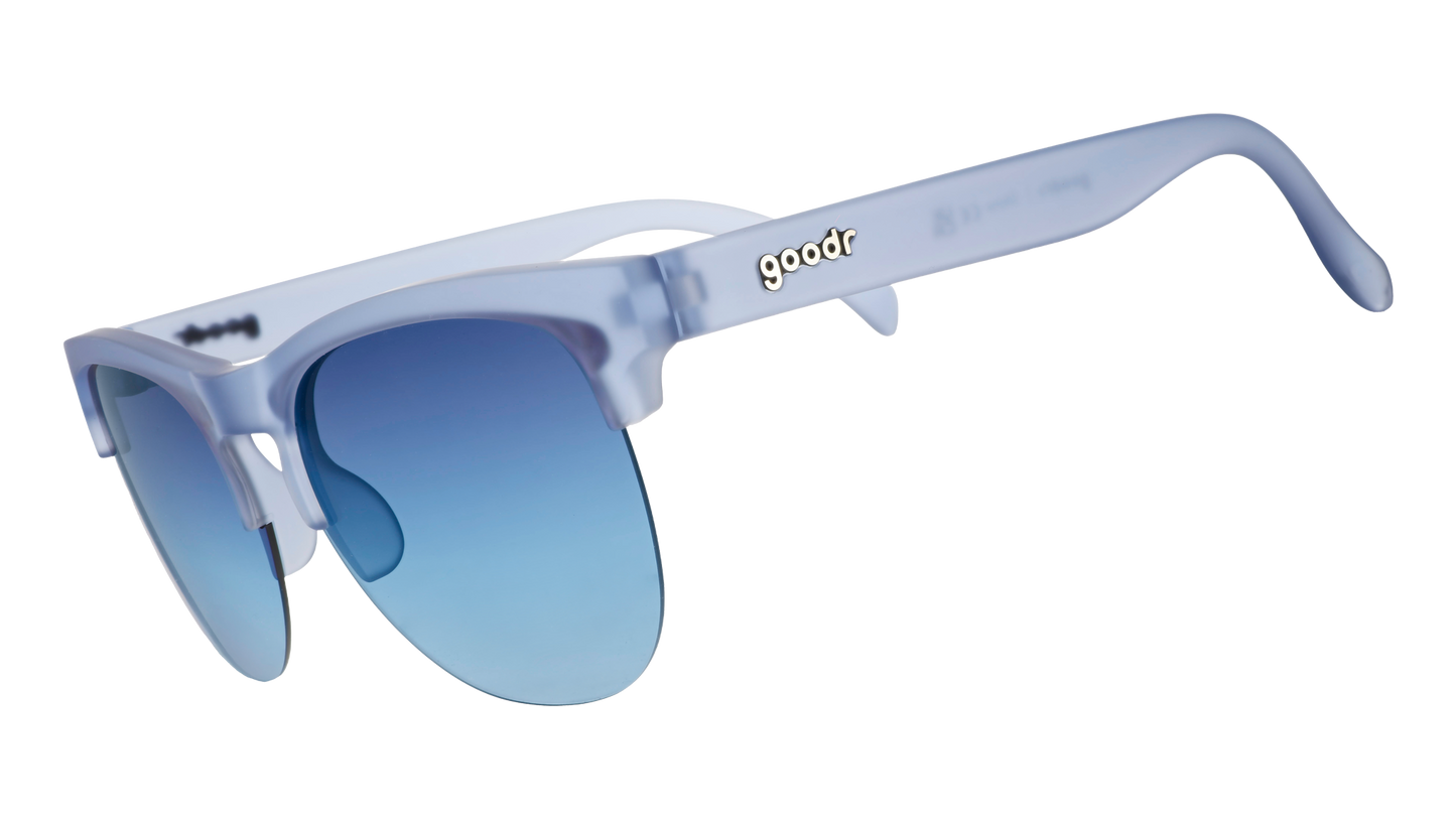 Translucent Blue Half-Rim Sunglasses - Dueling Pool Parties Light Blue | Goodr