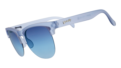 Translucent Blue Half-Rim Sunglasses - Dueling Pool Parties Light Blue | Goodr