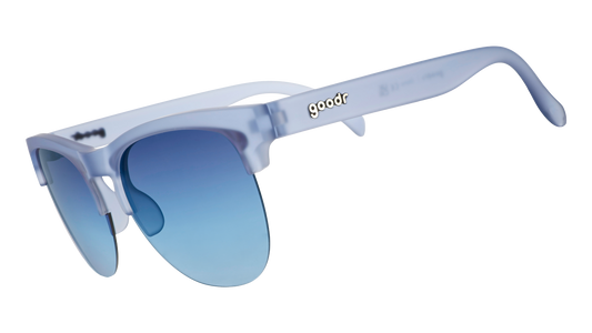 Translucent Blue Half-Rim Sunglasses - Dueling Pool Parties Light Blue | Goodr