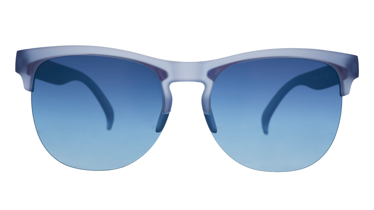 Translucent Blue Half-Rim Sunglasses - Dueling Pool Parties Light Blue | Goodr