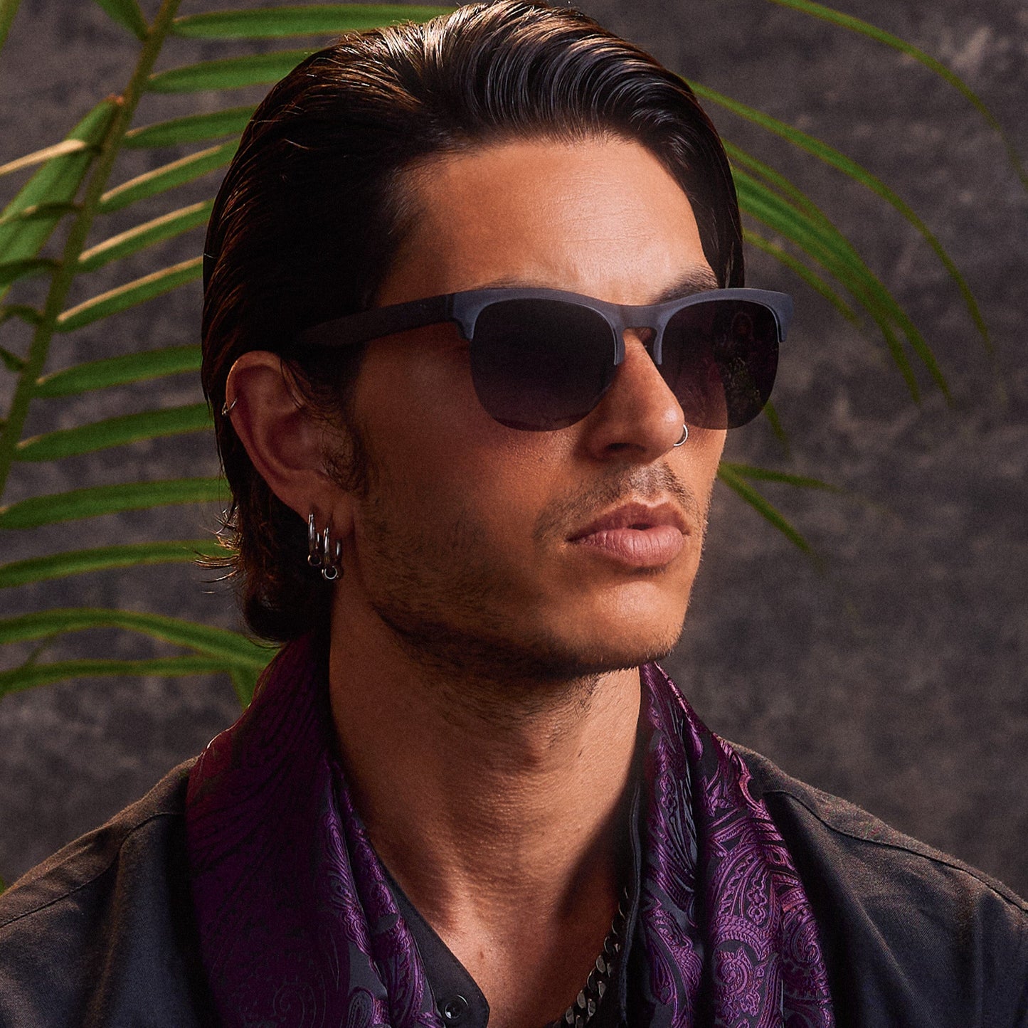 Gray Half-Rim Sunglasses - Throws Shade, Catches Clout Gray | Goodr