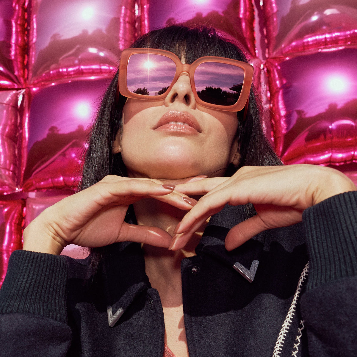 Oversized Pink Square Sunglasses - Feral Hula Hooper  | Goodr
