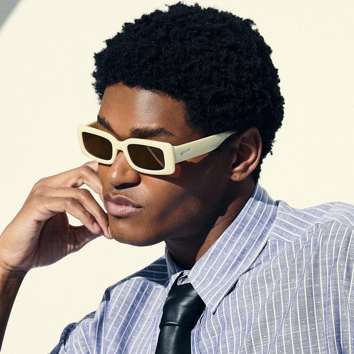 Light Yellow Rectangle Sunglasses - Sunset Dreamscape Light Yellow | Goodr