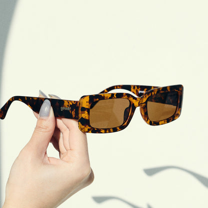 Tortoiseshell Rectangle Sunglasses - Came Here to Be Seen Tortoiseshell | Goodr