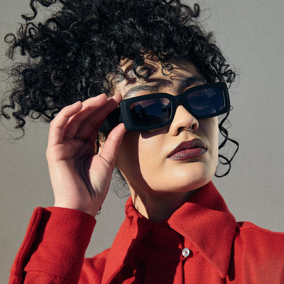 Black Rectangle Sunglasses - Lost All Sense of Time Black | Goodr