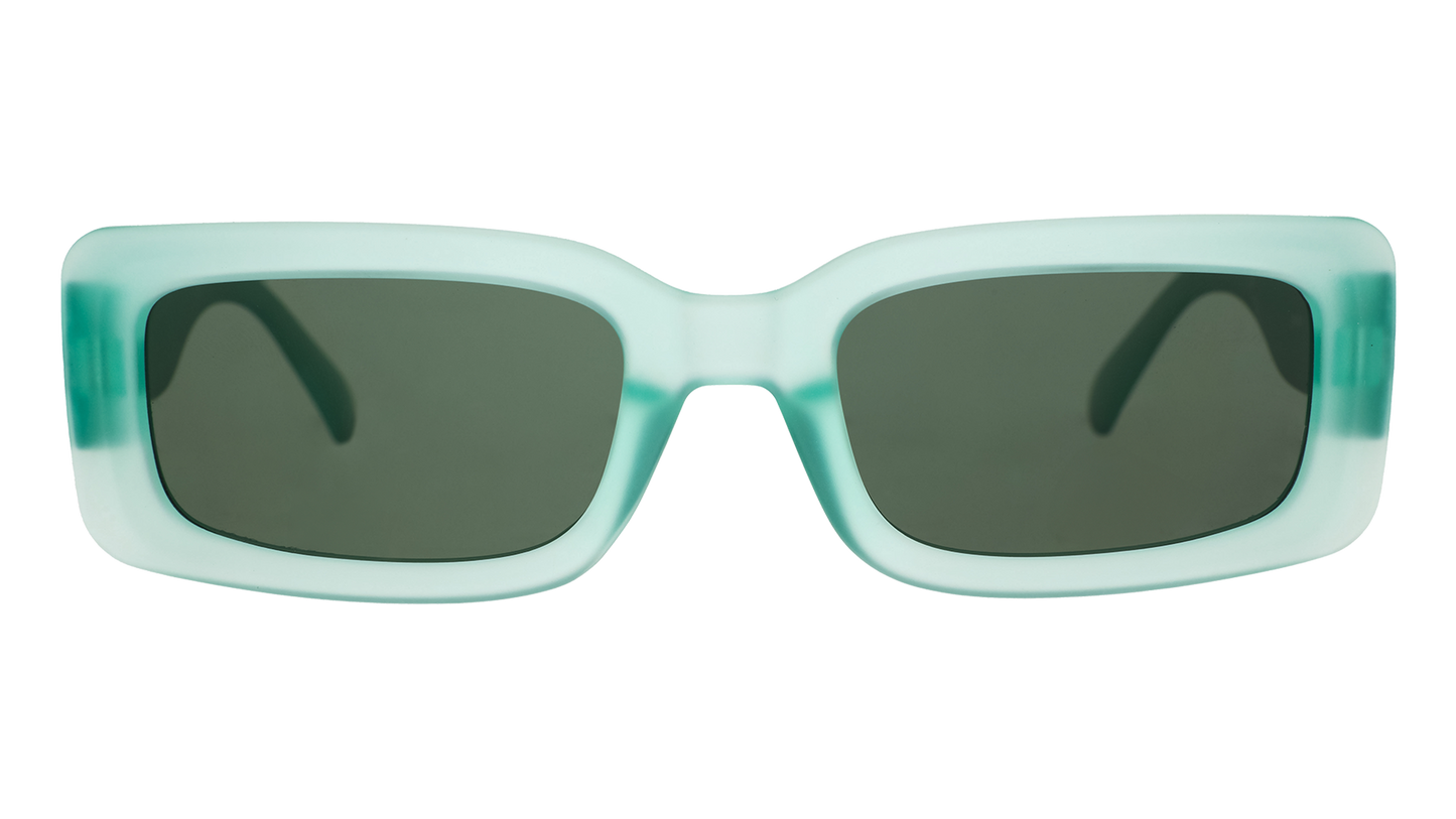 Green Rectangular Sunglasses - Stays For The Encore Light Green | Goodr