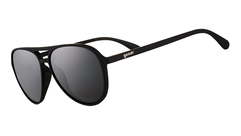 Operation: Blackout - Aviator Running Sunglasses — goodr sunglasses Black | Goodr