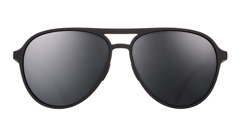Operation: Blackout - Aviator Running Sunglasses — goodr sunglasses Black | Goodr