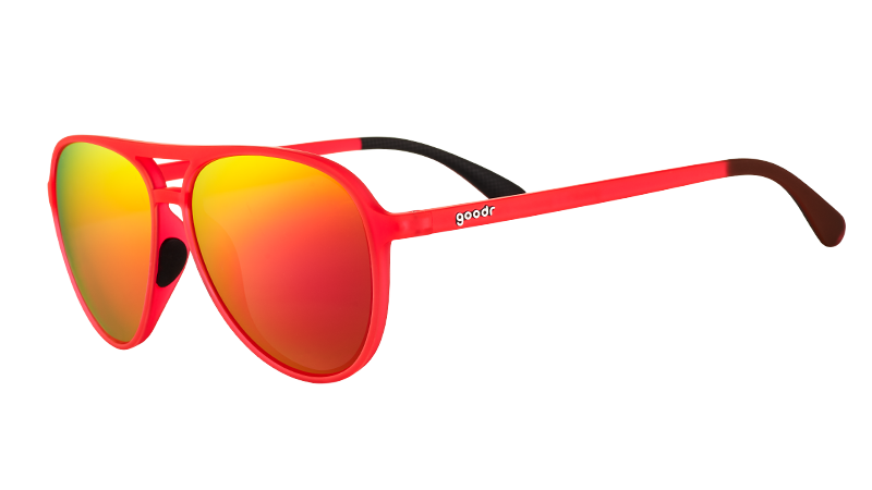 Red Aviator Sunglasses - Captain Blunt's Red-Eye Red | Goodr