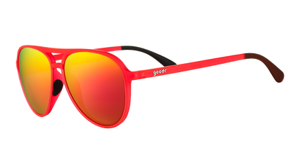 Red Aviator Sunglasses - Captain Blunt's Red-Eye Red | Goodr