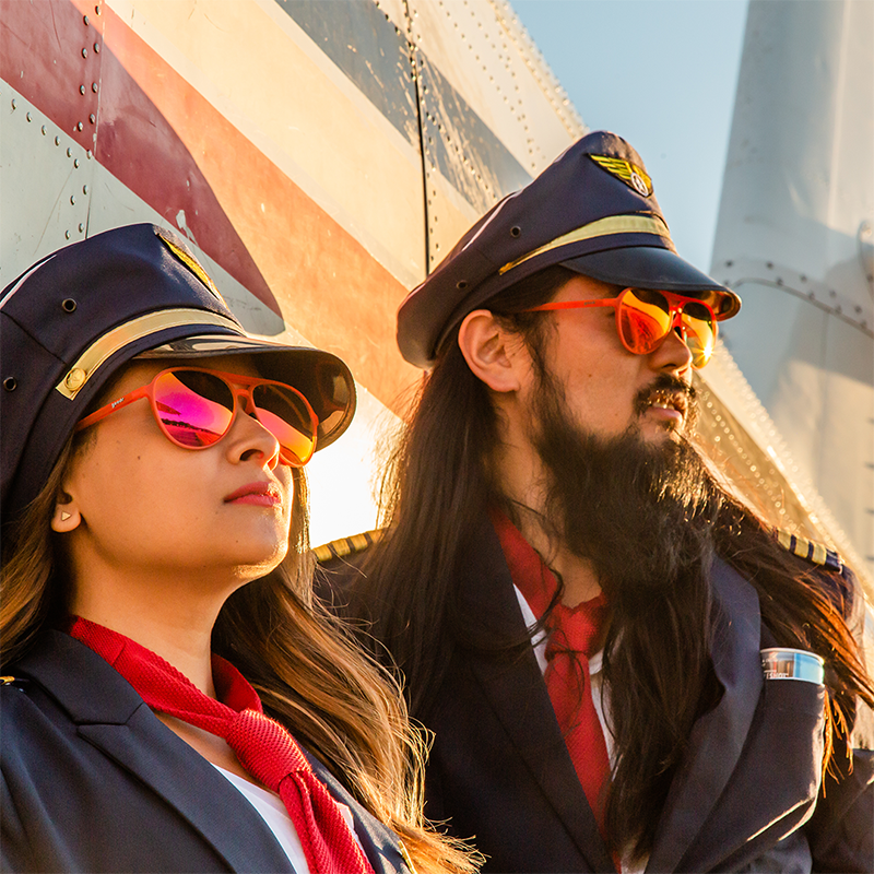 Red Aviator Sunglasses - Captain Blunt's Red-Eye Red | Goodr