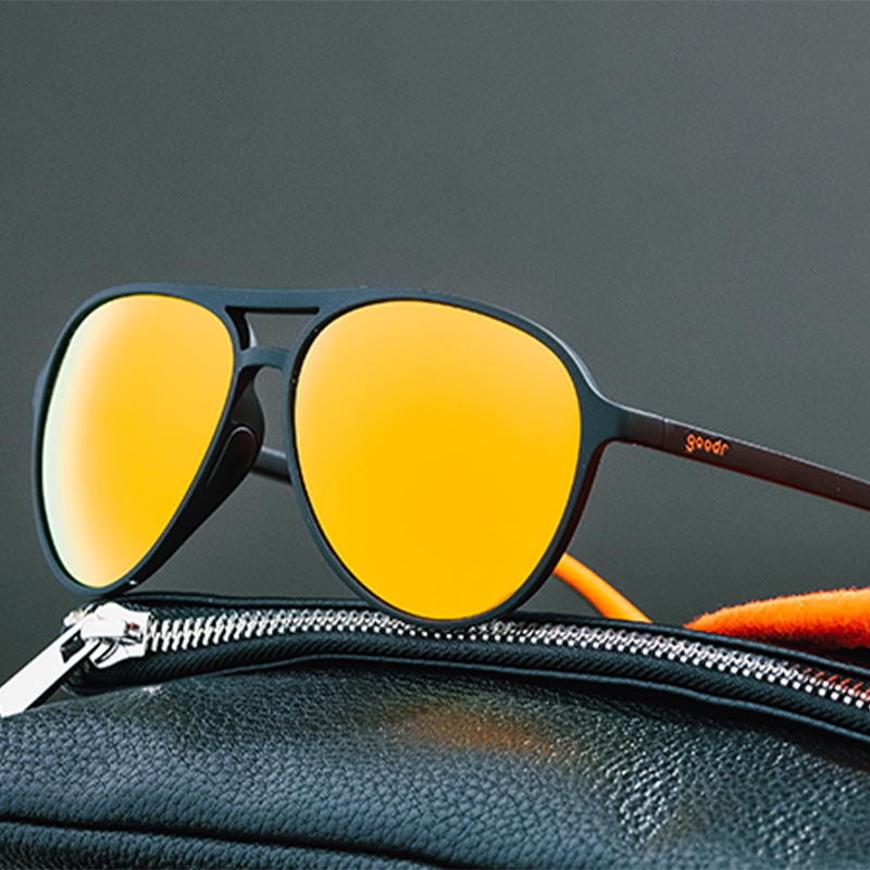 Black & Orange Sunglasses - Call Me Tarmac Daddy Black | Goodr