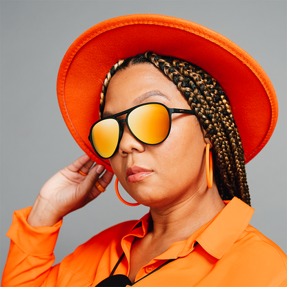 Black & Orange Sunglasses - Call Me Tarmac Daddy Black | Goodr
