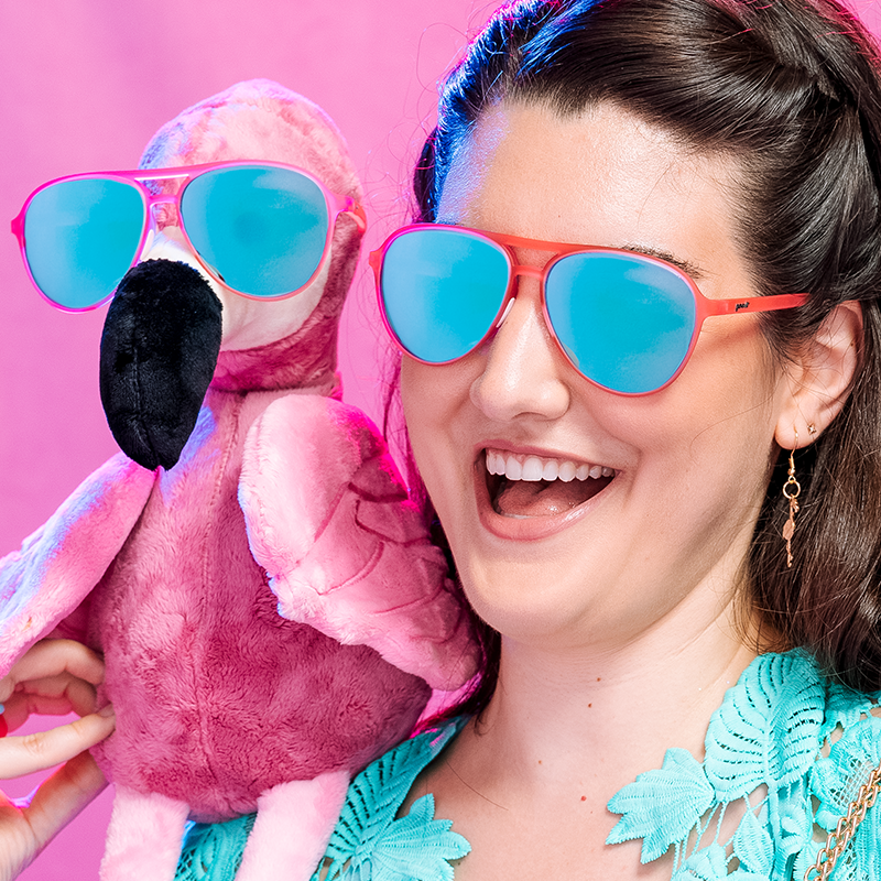 Pink & Teal Sunglasses - Carl Is My Co-Pilot Pink | Goodr