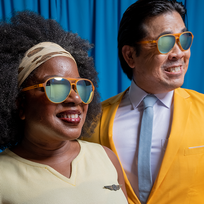 Cheesy Flight Attendant Sunglasses Orange | Goodr