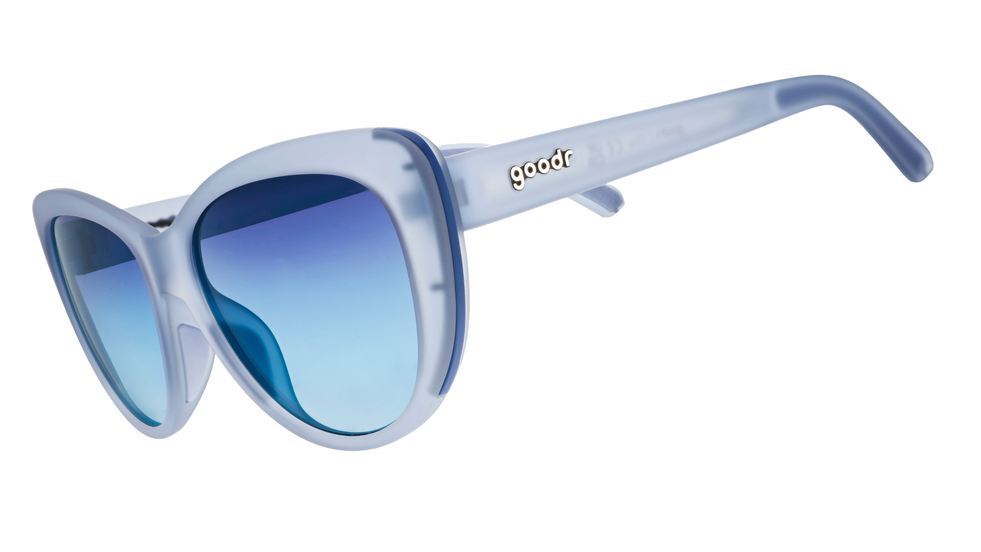 Translucent Blue Cat Eye Sunglasses - Spin Me in Sapphire Light Blue | Goodr