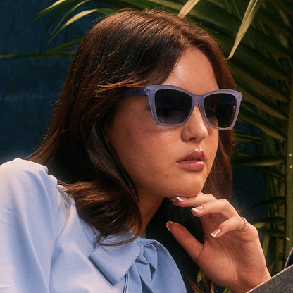 Translucent Blue Cat Eye sunglasses - You'll Forget-Me-Not Light Blue | Goodr
