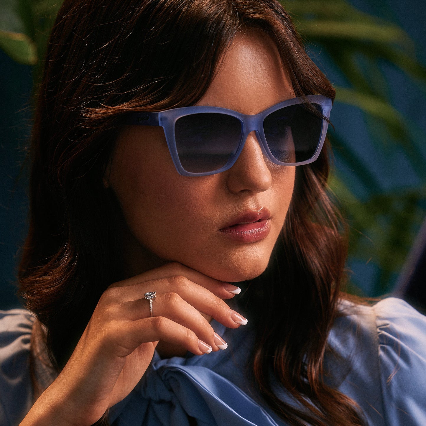 Translucent Blue Cat Eye sunglasses - You'll Forget-Me-Not Light Blue | Goodr