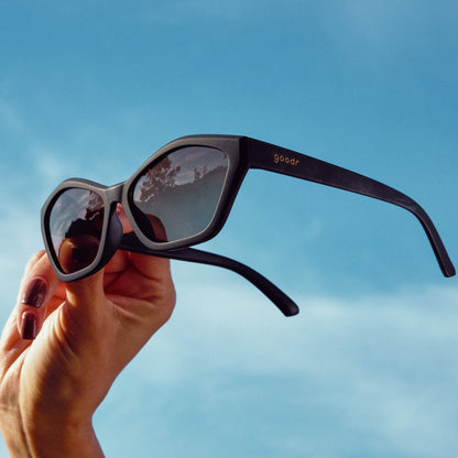 Black Geometric Cat-Eye Sunglasses - Sings in Reverb  | Goodr