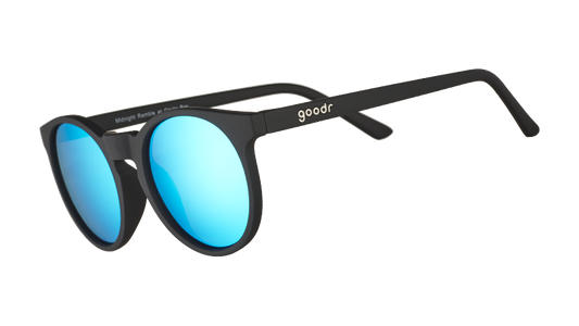 Blue Lens Sunglasses - Midnight Ramble At Circle Bar Black | Goodr