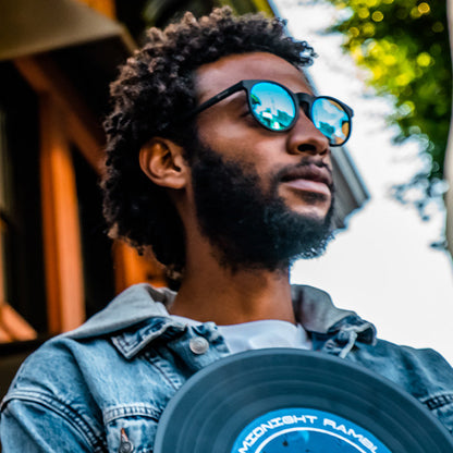 Blue Lens Sunglasses - Midnight Ramble At Circle Bar Black | Goodr