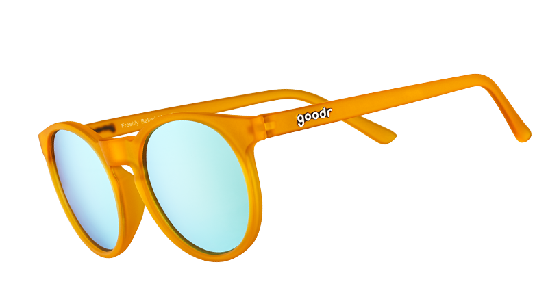 Orange Round Sunglasses - Freshly Baked Man Buns Dark Yellow | Goodr