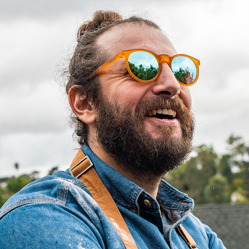 Orange Round Sunglasses - Freshly Baked Man Buns Dark Yellow | Goodr