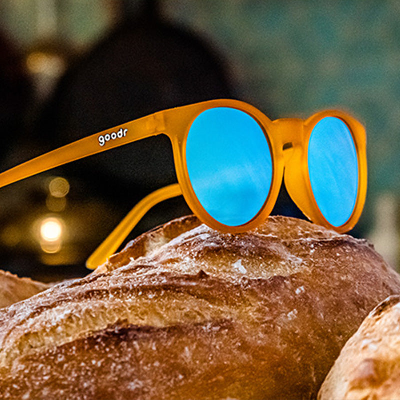 Orange Round Sunglasses - Freshly Baked Man Buns Dark Yellow | Goodr