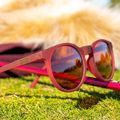 Round Burgundy Sunglasses - I'm Wearing Burgundy Dark Red | Goodr