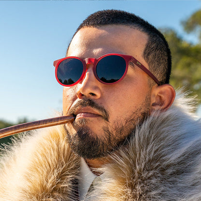 Round Burgundy Sunglasses - I'm Wearing Burgundy Dark Red | Goodr