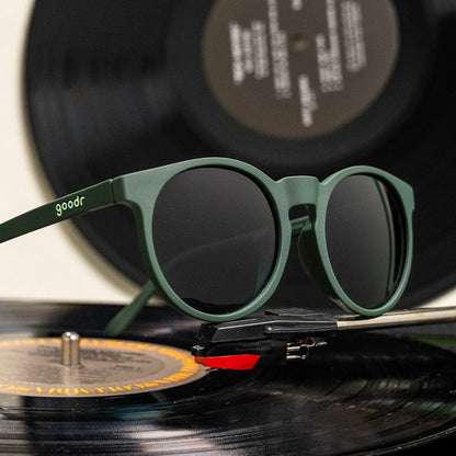 Round Green Sunglasses - I Have These on Vinyl, Too Dark Green | Goodr